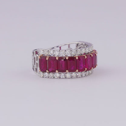 Ruby Diamond Band Ring
