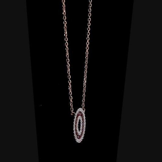 Ruby Halo Pendant Necklace