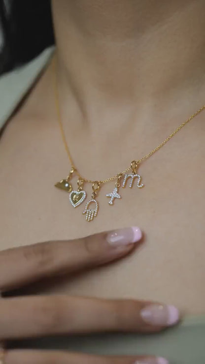 Natural Diamond Pavé Airplane Charm in 14K Solid Gold
