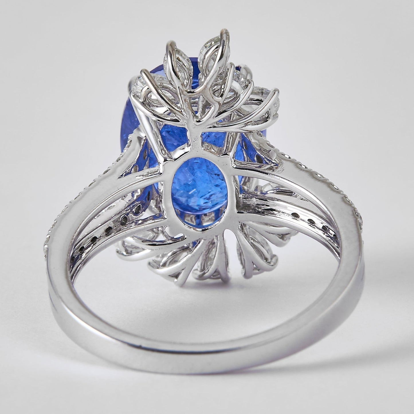 Floral Cluster Tanzanite Natural Diamond Ring