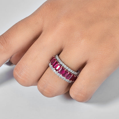 Ruby Diamond Band Ring