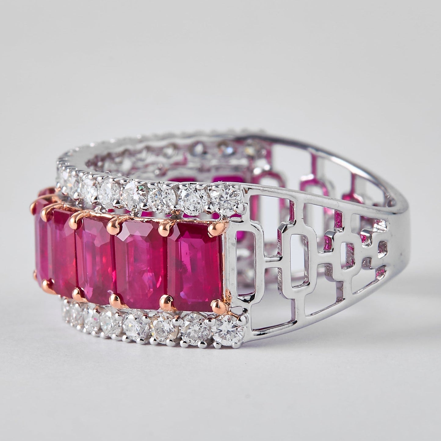 Ruby Diamond Band Ring