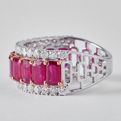 Ruby Diamond Band Ring